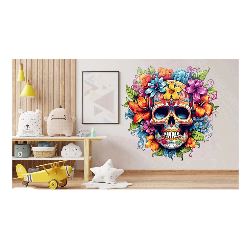 Casa si Gradina - Decoratiuni - Stickere decorative - Sticker decorativ, Skull, Galben, 62 cm, 1357STK-6 - Infinity.ro