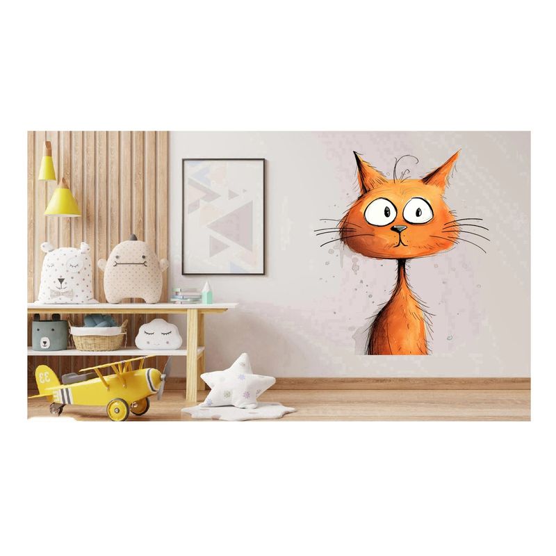 Casa si Gradina - Decoratiuni - Stickere decorative - Sticker decorativ, Pisica, Portocaliu, 81 cm, 1358STK-2 - Infinity.ro