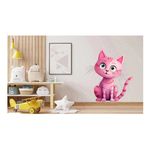 Casa si Gradina - Decoratiuni - Stickere decorative - Sticker decorativ, Pisica, Roz, 63 cm, 1358STK-10 - Infinity.ro