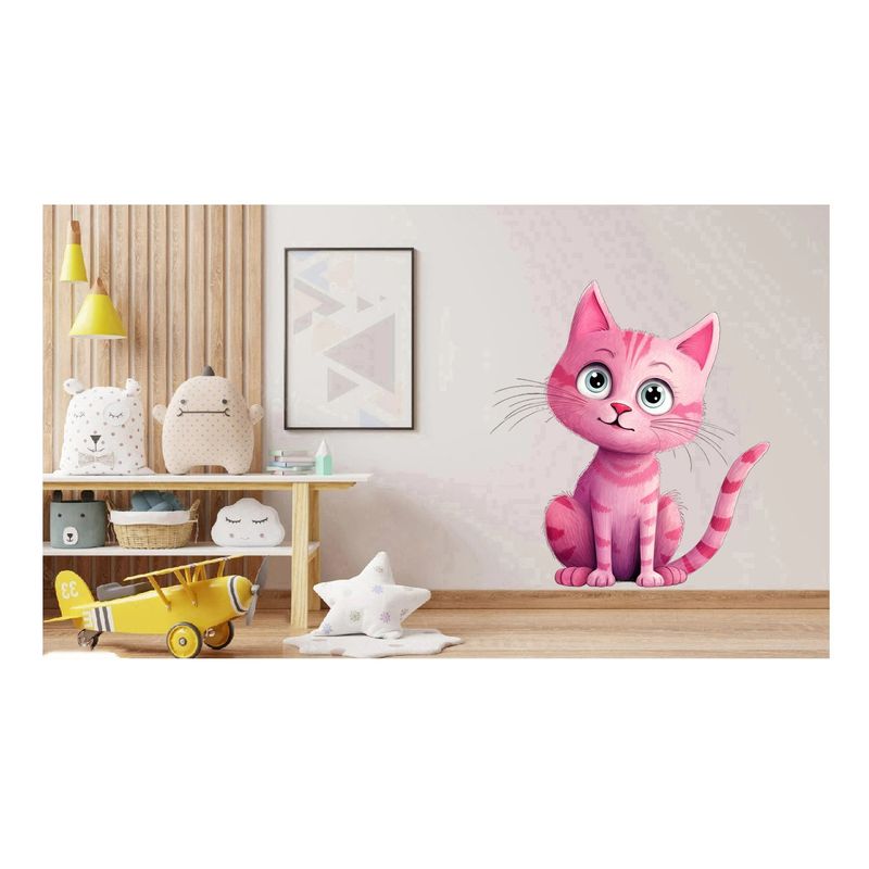Casa si Gradina - Decoratiuni - Stickere decorative - Sticker decorativ, Pisica, Roz, 63 cm, 1358STK-10 - Infinity.ro