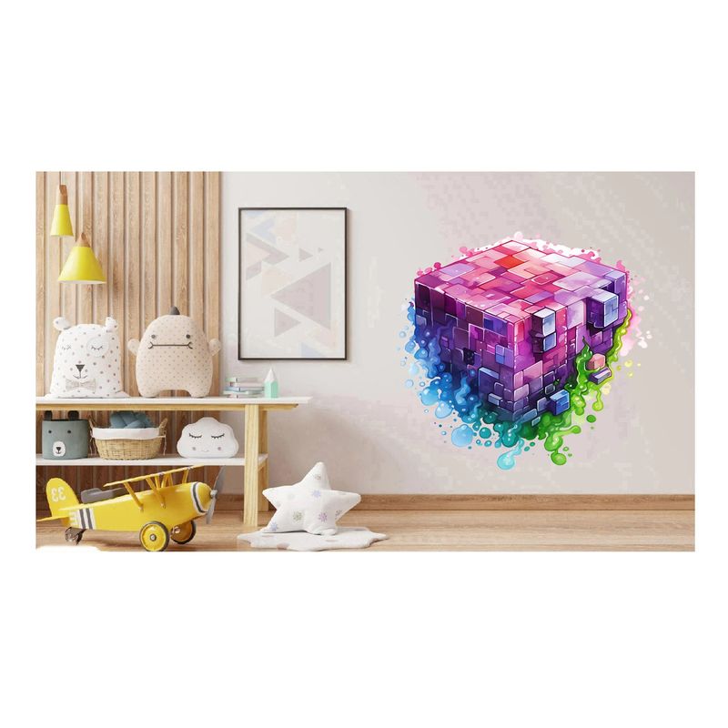 Casa si Gradina - Decoratiuni - Stickere decorative - Sticker decorativ, Minecraft, Roz, 1376STK-5 - Infinity.ro