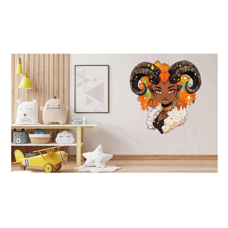 Casa si Gradina - Decoratiuni - Stickere decorative - Sticker decorativ, Zodiac  Berbec, Portocaliu, 1377STK-1 - Infinity.ro