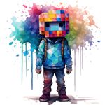 Casa si Gradina - Decoratiuni - Stickere decorative - Sticker decorativ, Minecraft, Albastru, 1376STK - Infinity.ro