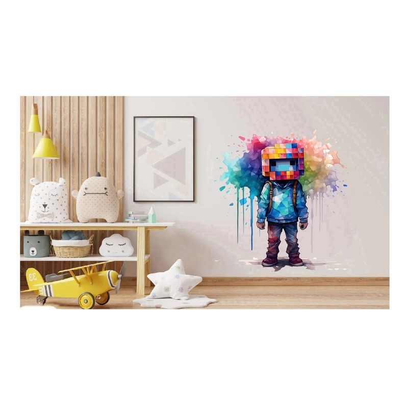 Casa si Gradina - Decoratiuni - Stickere decorative - Sticker decorativ, Minecraft, Albastru, 1376STK - Infinity.ro