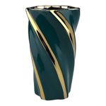 Casa si Gradina - Decoratiuni - Obiecte decorative - Vaze si boluri decorative - Vaza decorativa spirala, 20 cm, Verde, 1683H-1 - Infinity.ro