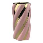 Casa si Gradina - Decoratiuni - Obiecte decorative - Vaze si boluri decorative - Vaza decorativa spirala in 2 culori, 28 cm, Roz/Auriu, 1684H-2 - Infinity.ro