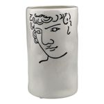 Casa si Gradina - Decoratiuni - Obiecte decorative - Vaze si boluri decorative - Vaza decorativa cu desen, 20 cm, Alb, 1687H - Infinity.ro