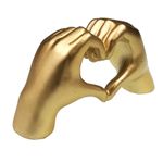 Casa si Gradina - Decoratiuni - Obiecte decorative - Accesorii decorative - Statueta decorativa Maini unite in forma de inima, El si Ea, Auriu, 24 cm, 1186H - Infinity.ro