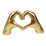 Casa si Gradina - Decoratiuni - Obiecte decorative - Accesorii decorative - Statueta decorativa Maini unite in forma de inima, El si Ea, Auriu, 24 cm, 1186H - Infinity.ro