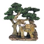 Casa si Gradina - Decoratiuni - Obiecte decorative - Accesorii decorative - Ornament decorativ format dintr-un copac cu un Elefant, Verde, 19 cm, 1109H - Infinity.ro