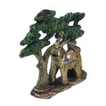 Casa si Gradina - Decoratiuni - Obiecte decorative - Accesorii decorative - Ornament decorativ format dintr-un copac cu un Elefant, Verde, 19 cm, 1109H - Infinity.ro