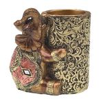 Casa si Gradina - Decoratiuni - Obiecte decorative - Accesorii decorative - Statueta decorativa in forma de elefant cu suport pentru pixuri, Auriu, 11 cm, 1105H - Infinity.ro