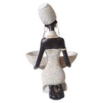 Casa si Gradina - Decoratiuni - Obiecte decorative - Accesorii decorative - Ornament decorativ, Africana cu suport pentru bijuterii, Alb, 24 cm, 222301S - Infinity.ro