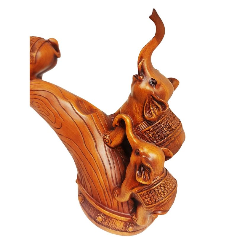 Casa si Gradina - Decoratiuni - Obiecte decorative - Accesorii decorative - Statueta decorativa, Familie de Elefanti, Maro, 35 cm, L3248X - Infinity.ro