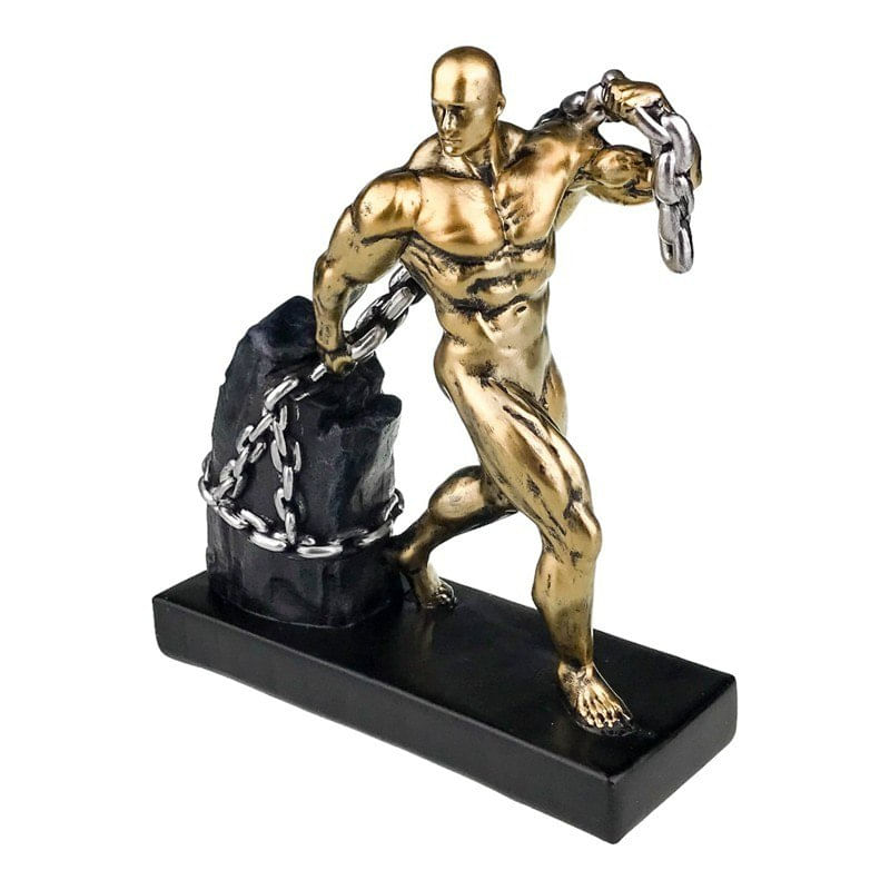 Casa si Gradina - Decoratiuni - Obiecte decorative - Accesorii decorative - Statueta decorativa, Barbat cu lant si piatra, 27 cm, 1873H-1 - Infinity.ro