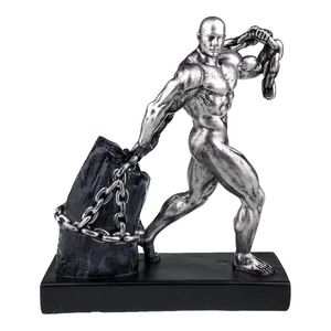 Statueta decorativa, Barbat cu lant si piatra, 27 cm, 1873H