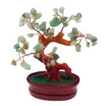 Casa si Gradina - Decoratiuni - Obiecte decorative - Accesorii decorative - Copac Feng-Shui cu pietre aventurin si suport din ceramica, 6 ramuri, Verde, 17 cm, 1243H-3 - Infinity.ro