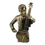 Casa si Gradina - Decoratiuni - Obiecte decorative - Accesorii decorative - Statueta decorativa, Statueta cu baiat care canta la violoncel, Auriu, 31 cm, 1706H - Infinity.ro