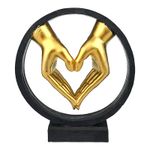 Casa si Gradina - Decoratiuni - Obiecte decorative - Accesorii decorative - Statueta decorativa, Maini unite in forma de inima, Auriu, 22 cm, 1709H - Infinity.ro