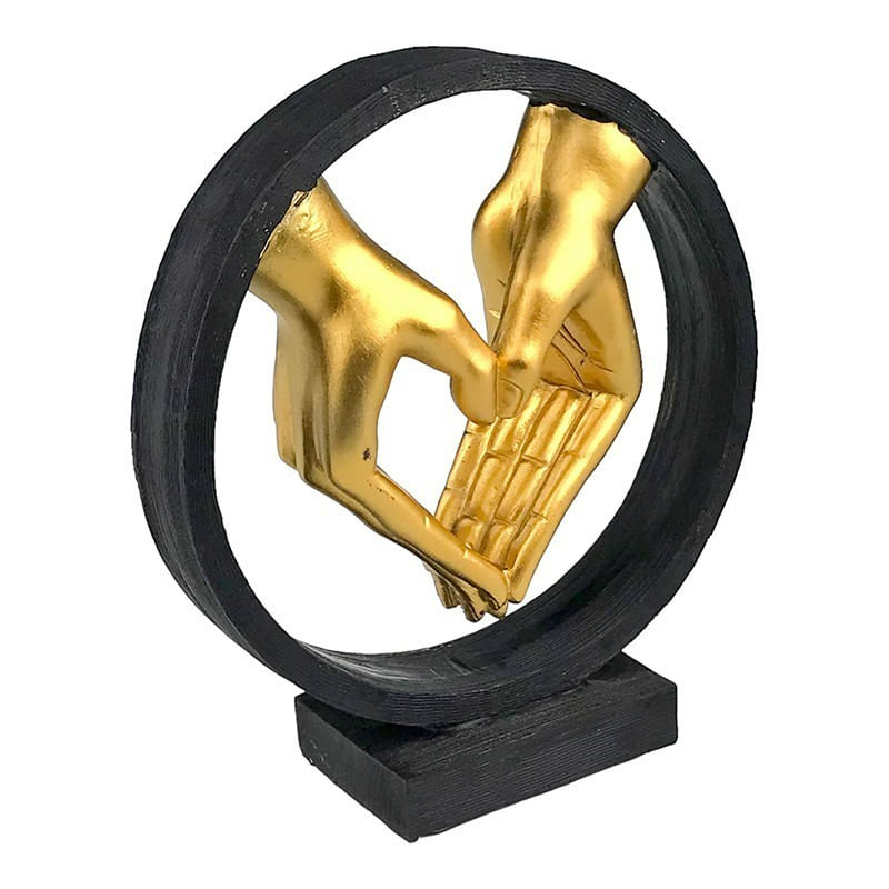 Casa si Gradina - Decoratiuni - Obiecte decorative - Accesorii decorative - Statueta decorativa, Maini unite in forma de inima, Auriu, 22 cm, 1709H - Infinity.ro