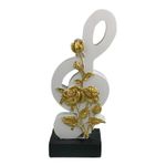 Casa si Gradina - Decoratiuni - Obiecte decorative - Accesorii decorative - Statueta decorativa, Cheia sol cu trandafiri, Alb, 28 cm, 1712H-1 - Infinity.ro