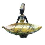 Casa si Gradina - Decoratiuni - Obiecte decorative - Accesorii decorative - Ornament decorativ, Africana cu suport pentru bijuterii, Auriu, 19 cm, LY231907 - Infinity.ro