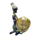 Casa si Gradina - Decoratiuni - Obiecte decorative - Accesorii decorative - Ornament decorativ, Africana cu suport pentru bijuterii, Auriu, 19 cm, LY231907 - Infinity.ro