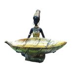 Casa si Gradina - Decoratiuni - Obiecte decorative - Accesorii decorative - Ornament decorativ, Africana cu suport pentru bijuterii, Auriu, 19 cm, LY231907 - Infinity.ro