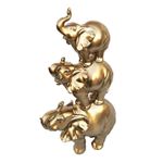 Casa si Gradina - Decoratiuni - Obiecte decorative - Accesorii decorative - Statueta decorativa Elefanti suprapusi, Auriu, 38 cm, 209H - Infinity.ro