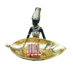 Casa si Gradina - Decoratiuni - Obiecte decorative - Accesorii decorative - Ornament decorativ, Africana cu suport pentru bijuterii, Auriu, 19 cm, LY231907 - Infinity.ro