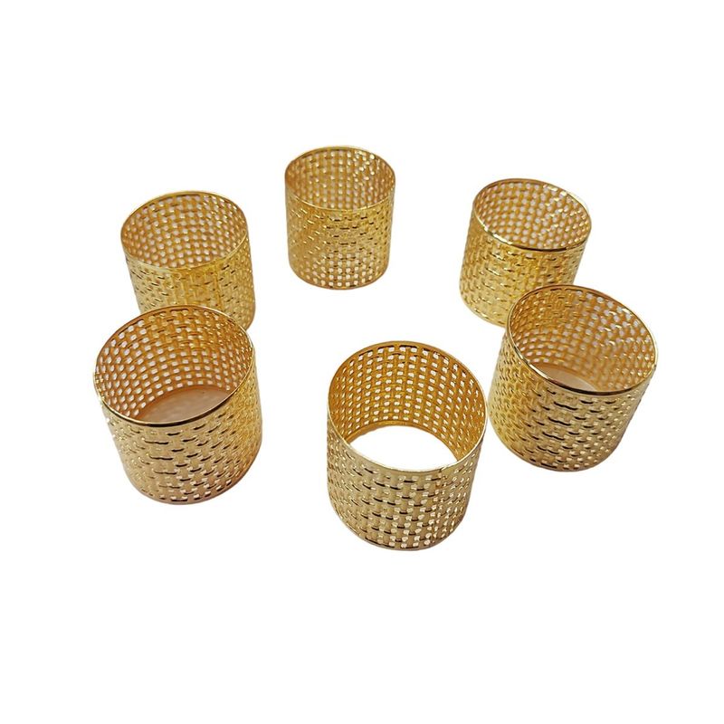 Casa si Gradina - Bucatarie si vesela - Organizare si depozitare bucatarie - Dispensere detergent - Set 6  Inel pentru servetele, 4x3.5 cm, Gold, A80231 - Infinity.ro