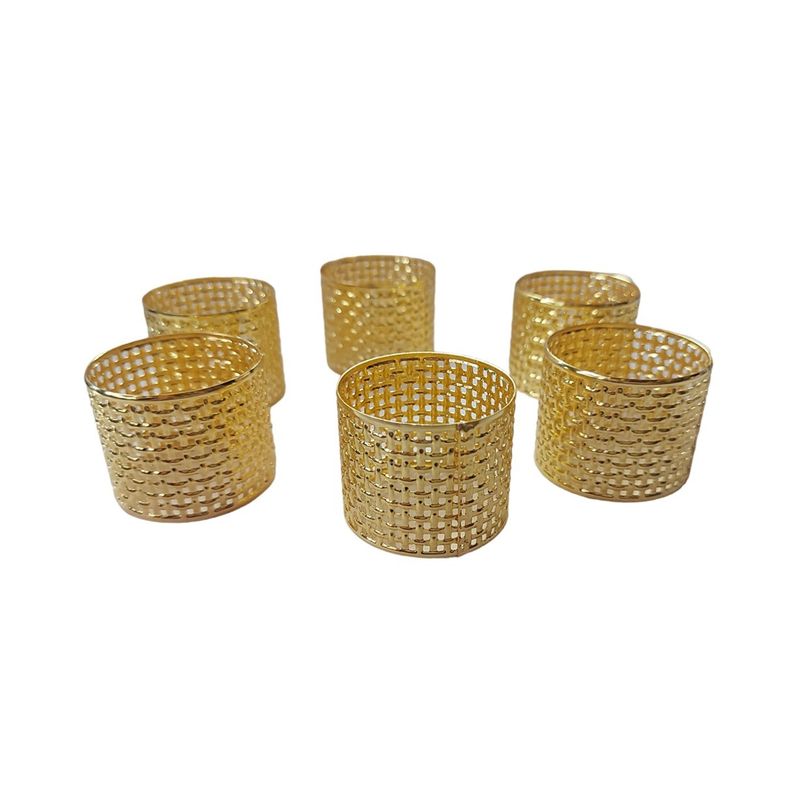 Casa si Gradina - Bucatarie si vesela - Organizare si depozitare bucatarie - Dispensere detergent - Set 6  Inel pentru servetele, 4x3.5 cm, Gold, A80231 - Infinity.ro