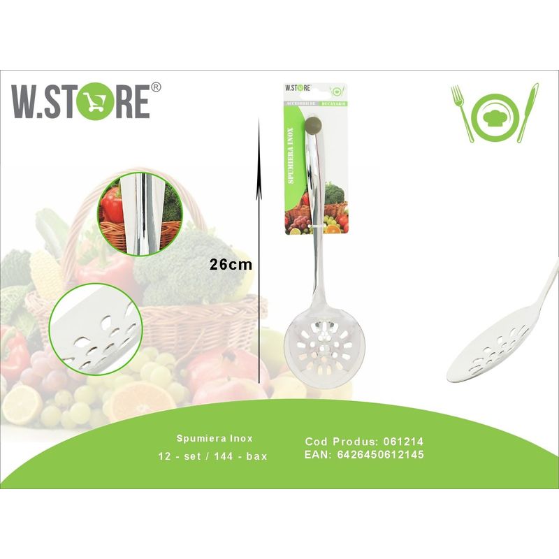 Casa si Gradina - Bucatarie si vesela - Ustensile bucatarie - Polonice, linguri si clesti de bucatarie - Spumiera din inox, 26 cm, 470COF - Infinity.ro