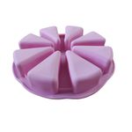 Casa si Gradina - Bucatarie si vesela - Ustensile bucatarie - Forme prajituri - Forma silicon pentru prajituri, Felii de Pizza, 8 cavitati, Roz, 27 cm, 477COF - Infinity.ro