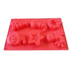 Casa si Gradina - Bucatarie si vesela - Ustensile bucatarie - Forme prajituri - Forma silicon pentru prajituri, Tema Craciun, 6 cavitati, Rosu, 27 cm, 479COF - Infinity.ro