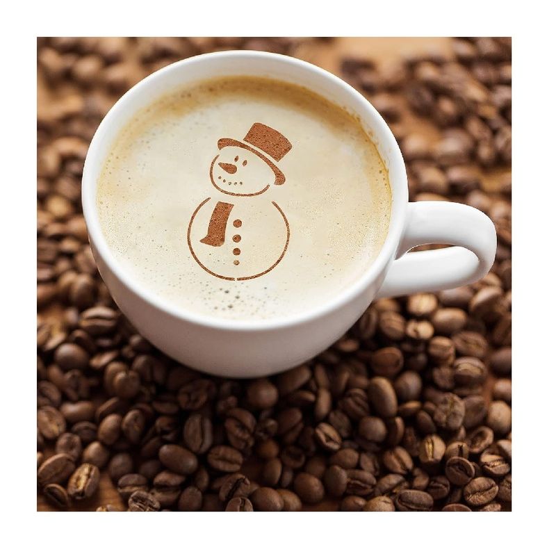 Casa si Gradina - Bucatarie si vesela - Ustensile bucatarie - Ustensile ornare prajituri - Set 50 de sabloane pentru decorarea parjiturilor, cafea, pentru pictura, Alb, 8.7 cm, A1427 - Infinity.ro