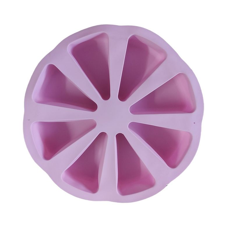 Casa si Gradina - Bucatarie si vesela - Ustensile bucatarie - Forme prajituri - Forma silicon pentru prajituri, Felii de Pizza, 8 cavitati, Roz, 27 cm, 477COF - Infinity.ro