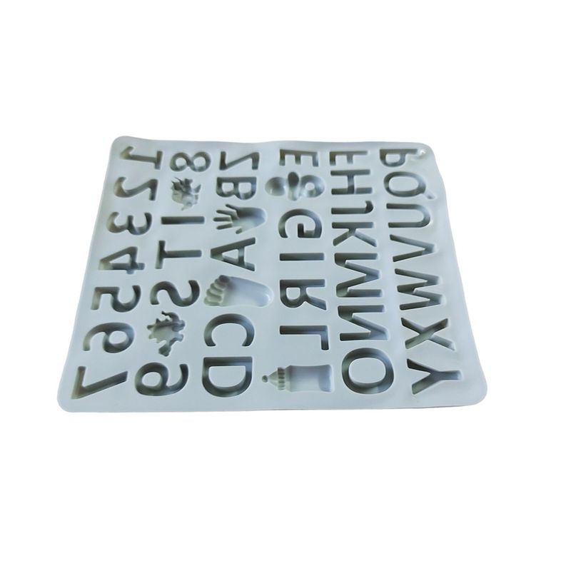 Casa si Gradina - Bucatarie si vesela - Ustensile bucatarie - Forme prajituri - Forma silicon cu Cifre, Litere, Piciorus, Manuta, Biberon, Dinozaur, Suzeta, Albastru, 21 cm, 491COF - Infinity.ro