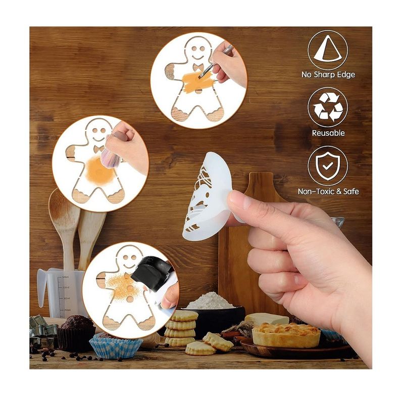 Casa si Gradina - Bucatarie si vesela - Ustensile bucatarie - Ustensile ornare prajituri - Set 50 de sabloane pentru decorarea parjiturilor, cafea, pentru pictura, Alb, 8.7 cm, A1427 - Infinity.ro