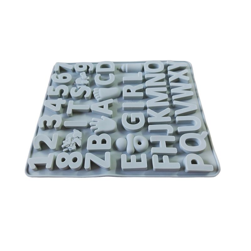 Casa si Gradina - Bucatarie si vesela - Ustensile bucatarie - Forme prajituri - Forma silicon cu Cifre, Litere, Piciorus, Manuta, Biberon, Dinozaur, Suzeta, Albastru, 21 cm, 491COF - Infinity.ro