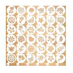 Casa si Gradina - Bucatarie si vesela - Ustensile bucatarie - Ustensile ornare prajituri - Set 50 de sabloane pentru decorarea parjiturilor, cafea, pentru pictura, Alb, 8.7 cm, A1427 - Infinity.ro
