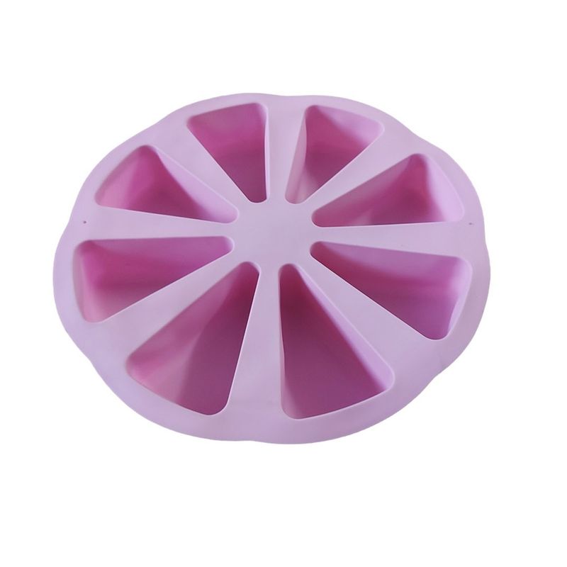 Casa si Gradina - Bucatarie si vesela - Ustensile bucatarie - Forme prajituri - Forma silicon pentru prajituri, Felii de Pizza, 8 cavitati, Roz, 27 cm, 477COF - Infinity.ro