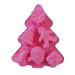 Casa si Gradina - Bucatarie si vesela - Ustensile bucatarie - Forme prajituri - Forma silicon pentru prajituri, Tema Craciun, 6 cavitati, Roz, 23 cm, 475COF - Infinity.ro