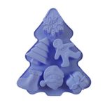 Casa si Gradina - Bucatarie si vesela - Ustensile bucatarie - Forme prajituri - Forma silicon pentru prajituri, Tema Craciun, 6 cavitati, Mov, 23 cm, 474COF - Infinity.ro