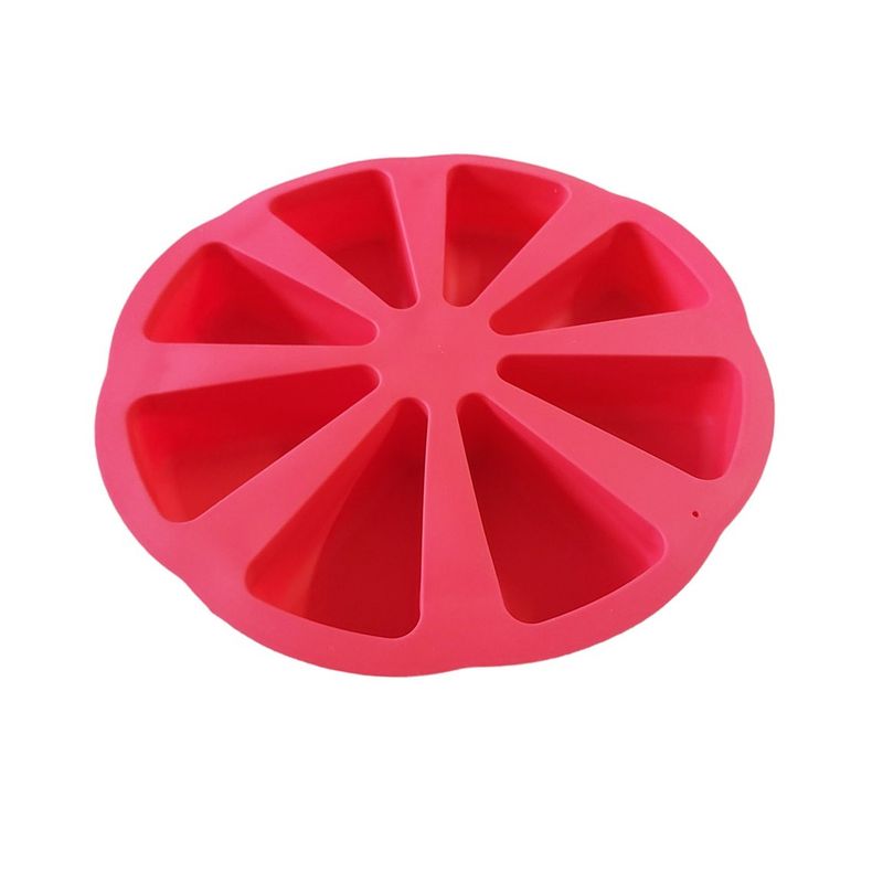 Casa si Gradina - Bucatarie si vesela - Ustensile bucatarie - Forme prajituri - Forma silicon pentru prajituri, Felii de Pizza, 8 cavitati, Rosu, 27 cm, 476COF - Infinity.ro