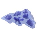 Casa si Gradina - Bucatarie si vesela - Ustensile bucatarie - Forme prajituri - Forma silicon pentru prajituri, Tema Craciun, 6 cavitati, Mov, 23 cm, 474COF - Infinity.ro