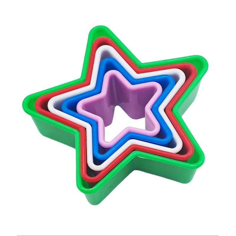 Casa si Gradina - Bucatarie si vesela - Ustensile bucatarie - Forme prajituri - Set 5 forme decupatoare in forma de Stea, pentru biscuiti sau gogosi, 9 cm, 519COF - Infinity.ro