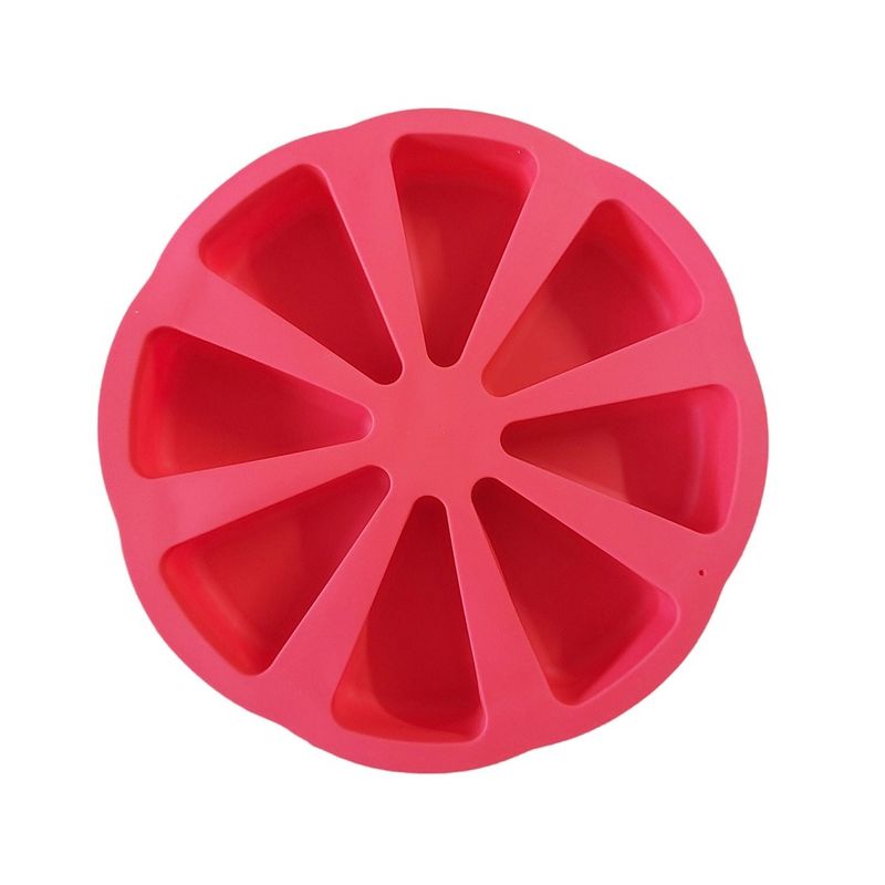 Casa si Gradina - Bucatarie si vesela - Ustensile bucatarie - Forme prajituri - Forma silicon pentru prajituri, Felii de Pizza, 8 cavitati, Rosu, 27 cm, 476COF - Infinity.ro