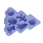 Casa si Gradina - Bucatarie si vesela - Ustensile bucatarie - Forme prajituri - Forma silicon pentru prajituri, Tema Craciun, 6 cavitati, Mov, 23 cm, 474COF - Infinity.ro