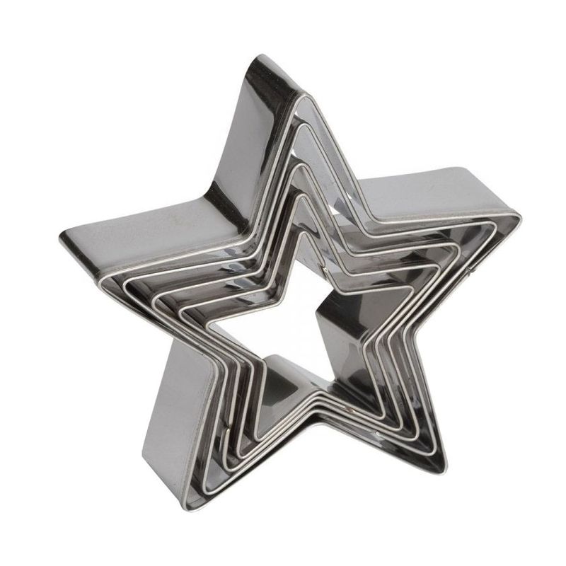 Casa si Gradina - Bucatarie si vesela - Ustensile bucatarie - Forme prajituri - Set 5 forme decupatoare in forma de stea, pentru biscuiti, 9 cm, 511COF - Infinity.ro